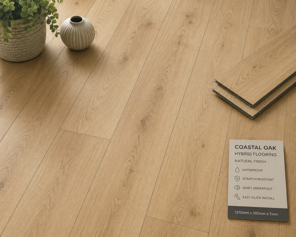 Coastal Oak Hybrid Flooring – Natural Finish