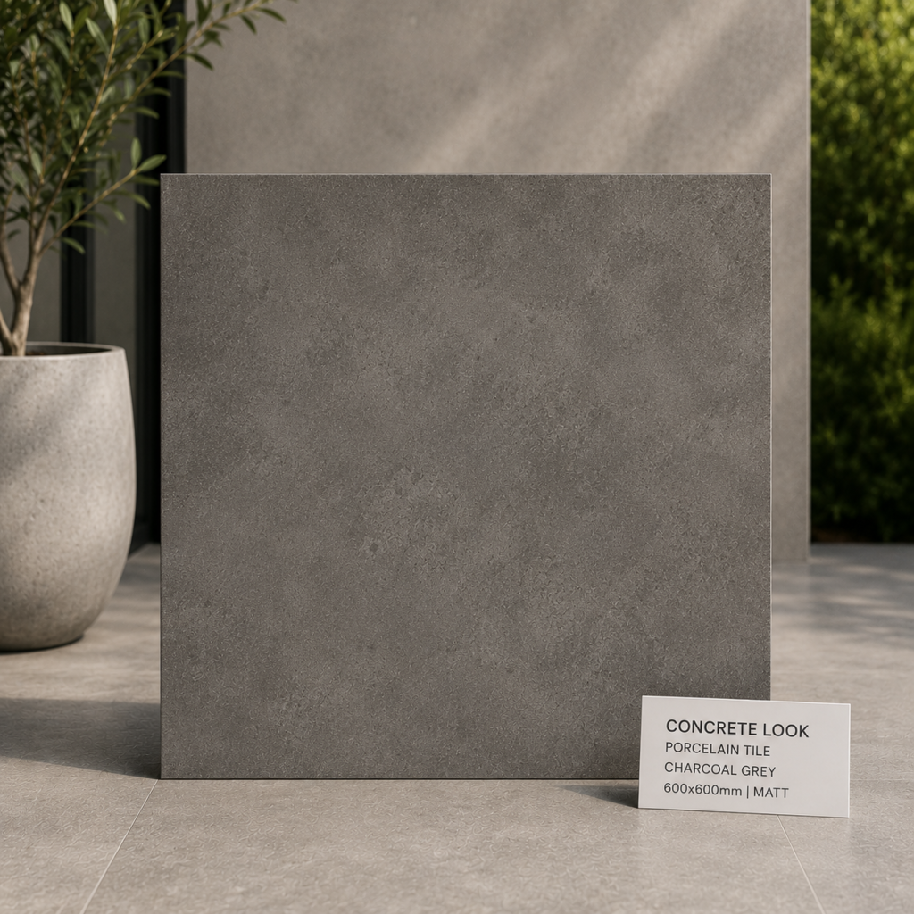 Concrete Look Porcelain Tile – Charcoal Grey
